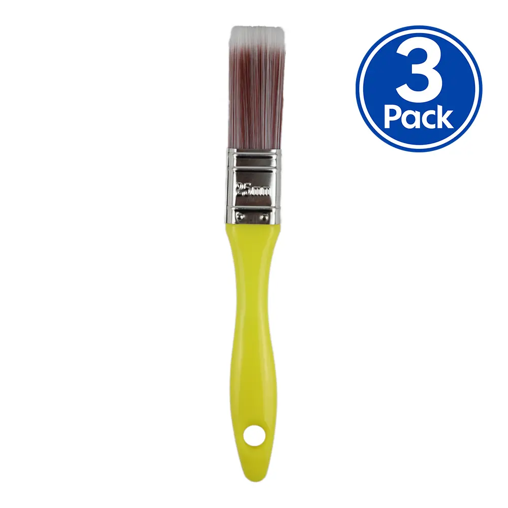 C&A Yellow Brush 25Mm X 3 Pack Varnish Paint Interior 1