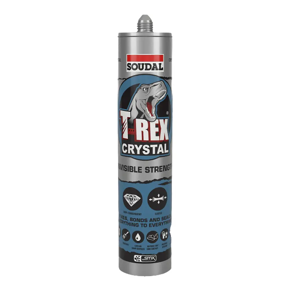 Soudal T-Rex Power Fast Grab Crystal Clear High Strength Adhesive 290Ml Cartridge 1