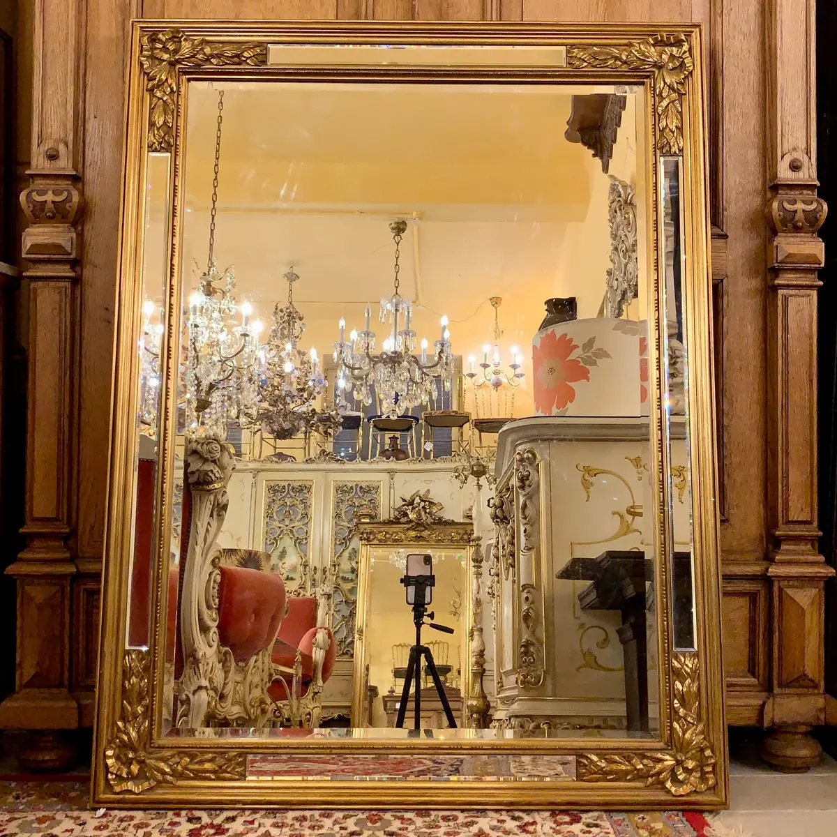 Antique French Bevelled Mirror - Sold 1