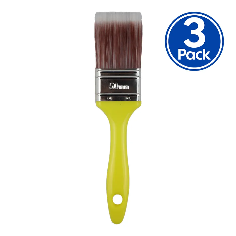 C&A Yellow Brush 50Mm X 3 Pack Varnish Paint Interior 1