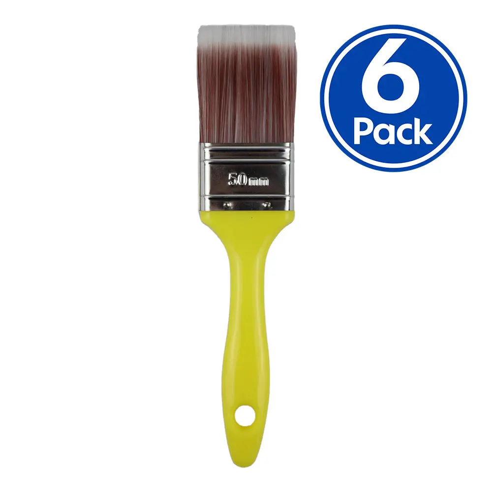 C&A Yellow Brush 50Mm X 6 Pack Varnish Paint Interior 1