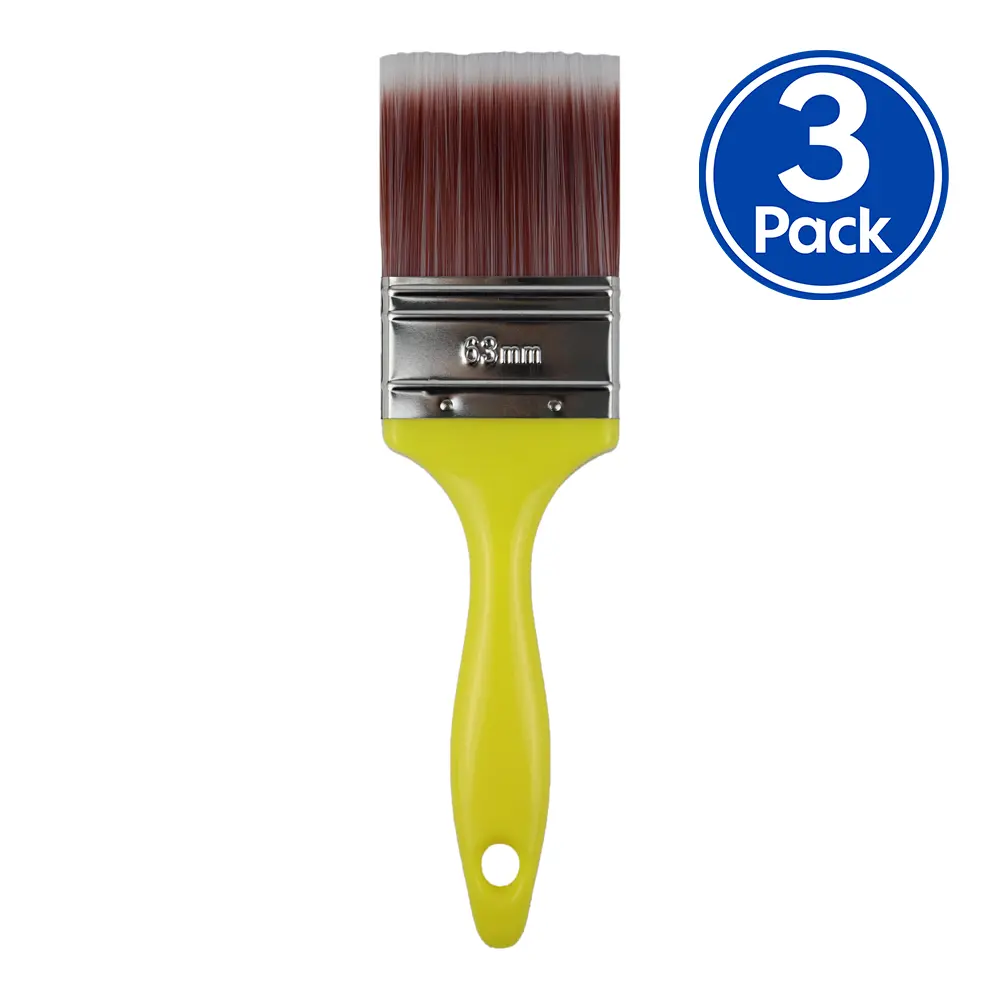 C&A Yellow Brush 63Mm X 3 Pack Varnish Paint Interior 1