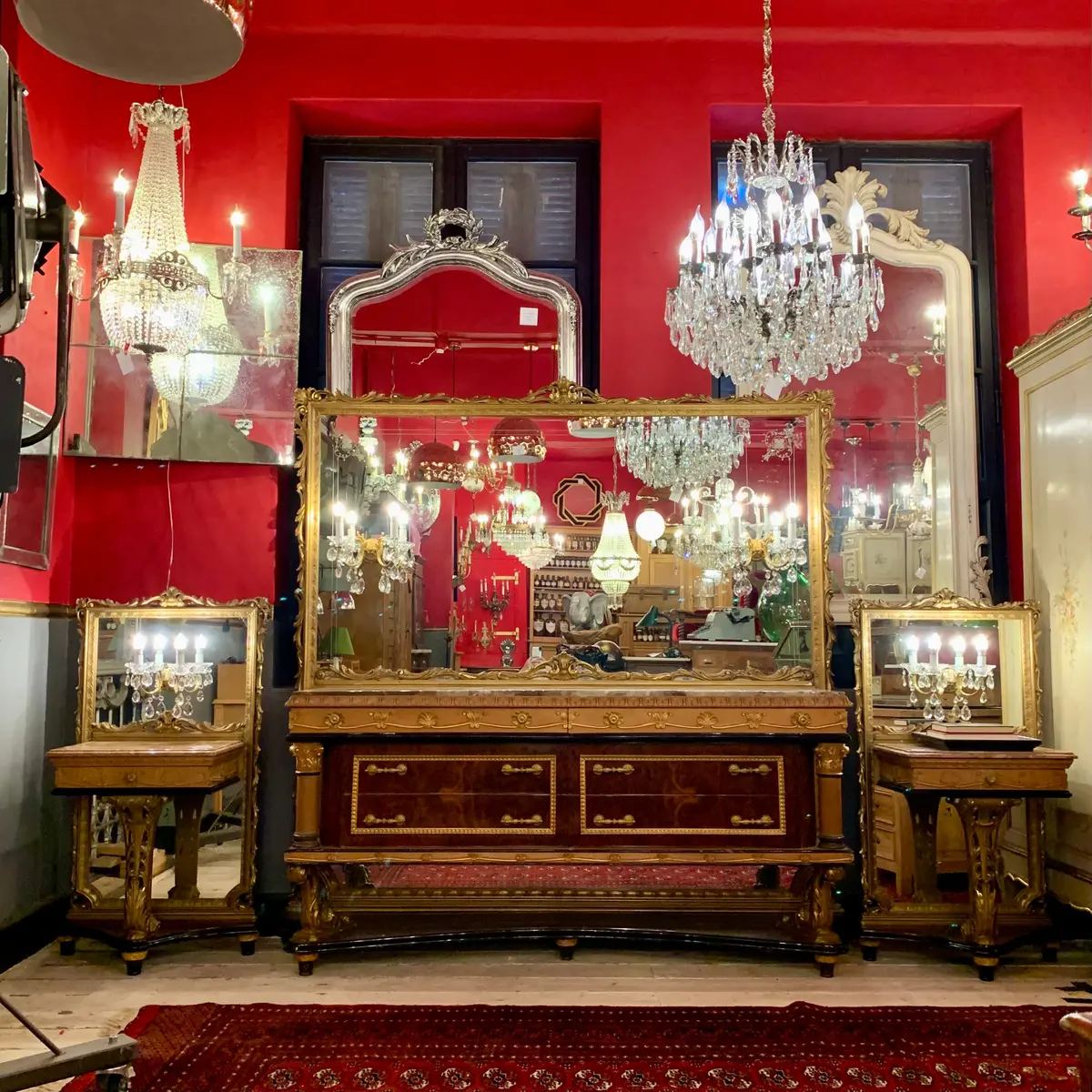 Unique Italian Empire Style Cabinet & Mirror 1