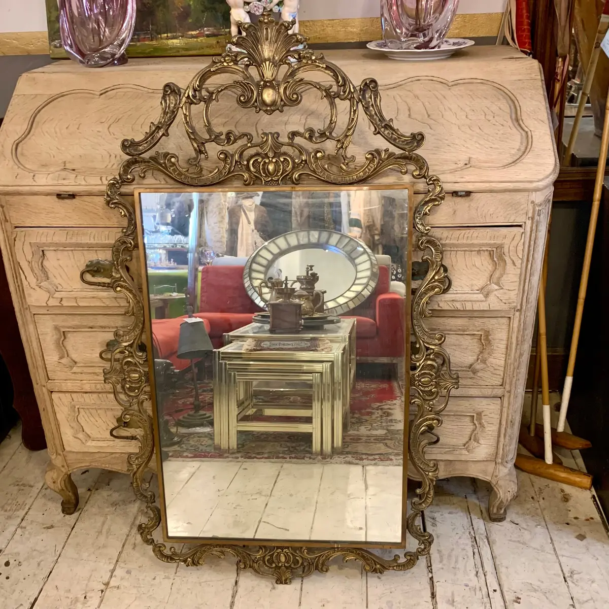 Beautiful Patina Brass Mirror - Sold 1