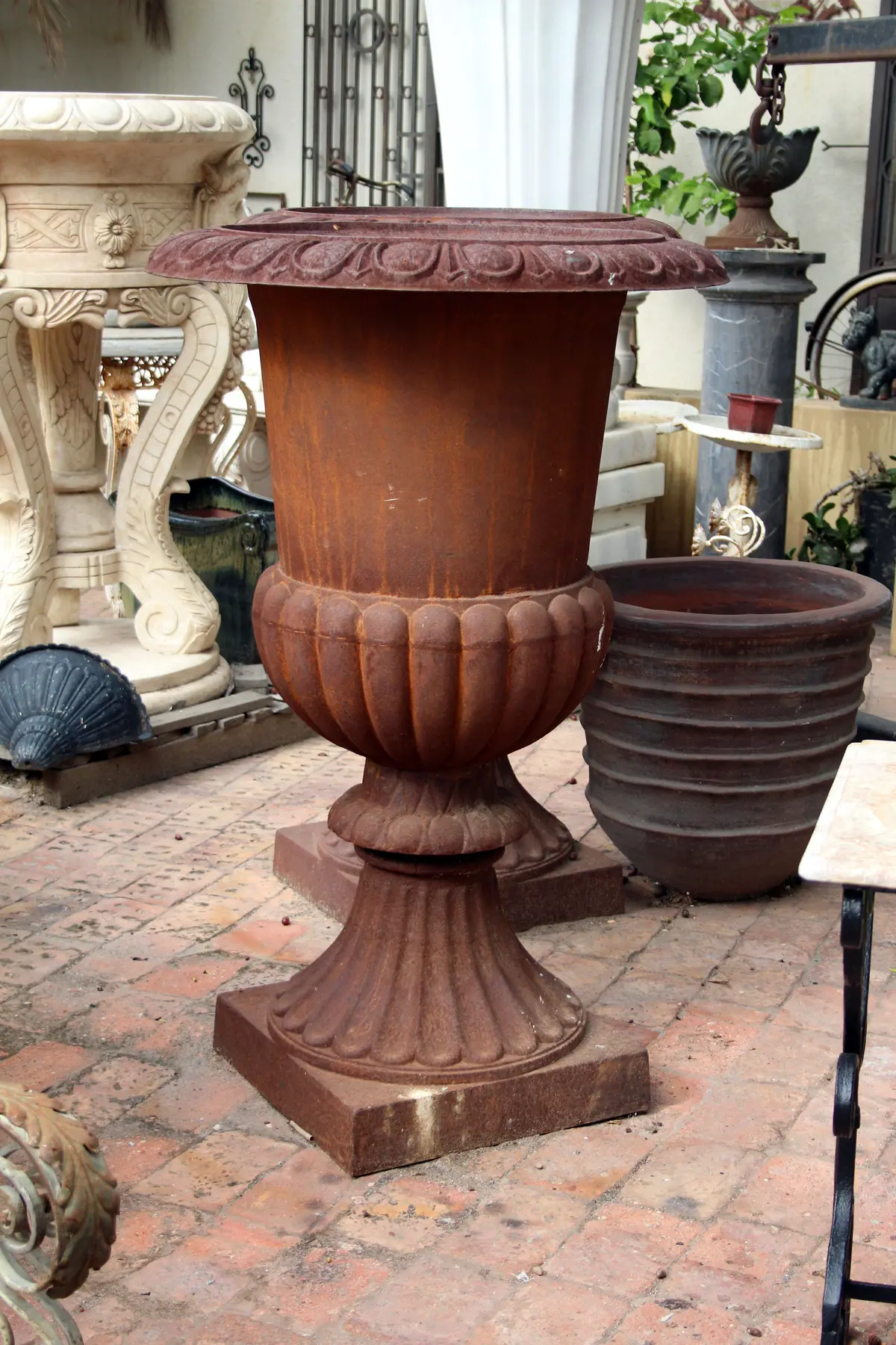 Classic Tall Cast Iron Urn - Sold 2