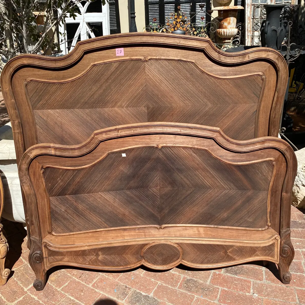 Antique Mahogany Double Bed With Paneling - Double - Sold 1