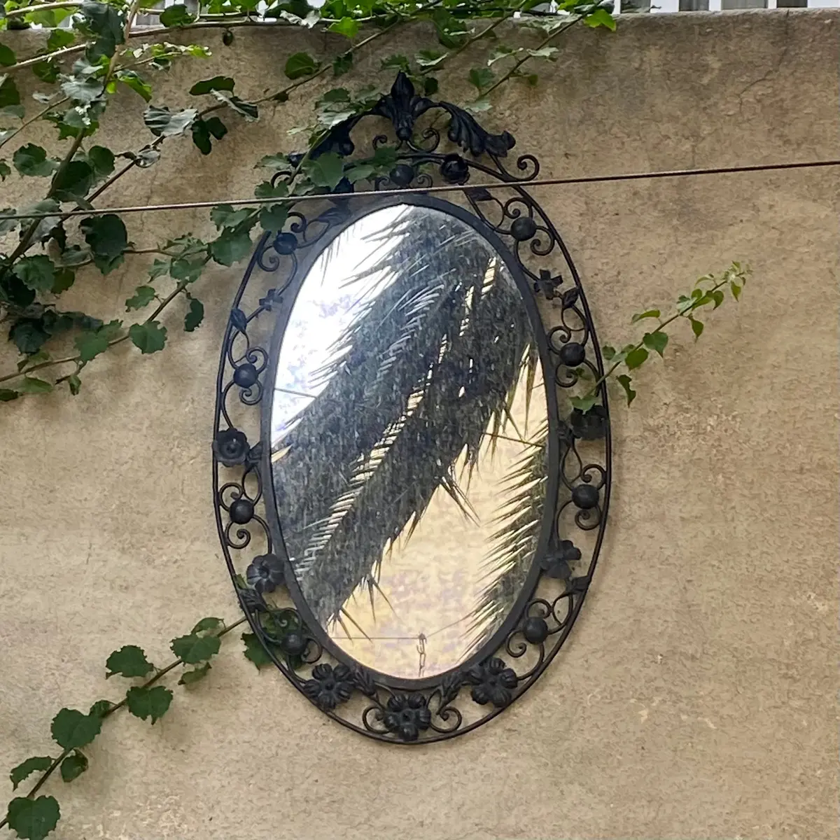 Wrought Iron Mirror With Aged Mirror - Sold 1