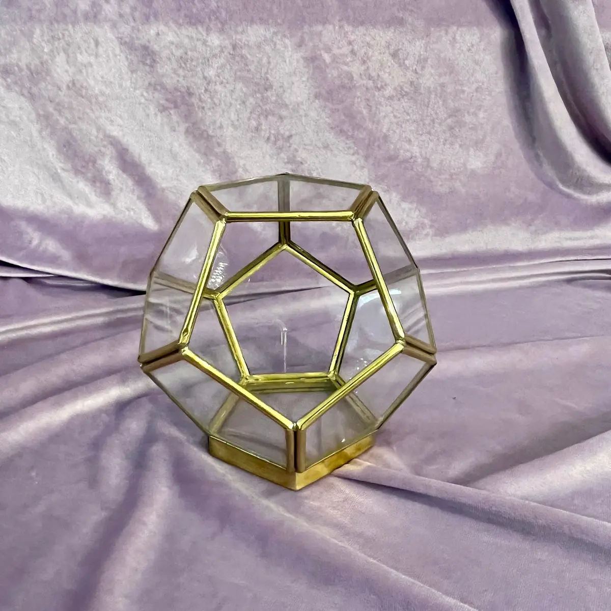 Geometric Glass Terrariums With Brass Framing 1
