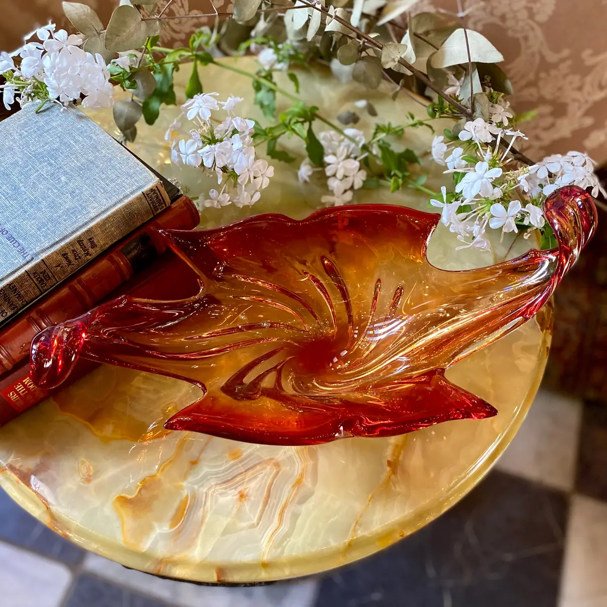 Stunning Sunset Swirl Vintage Murano Bowl - Sold 1