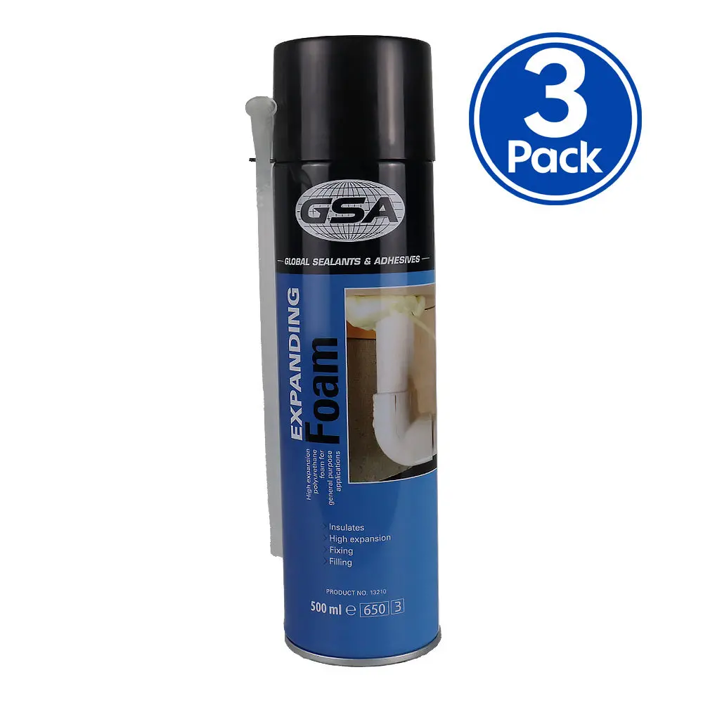 Gsa Expanding Foam 500Ml Insulation Gap Sealant Polyurethane Spray X3 1