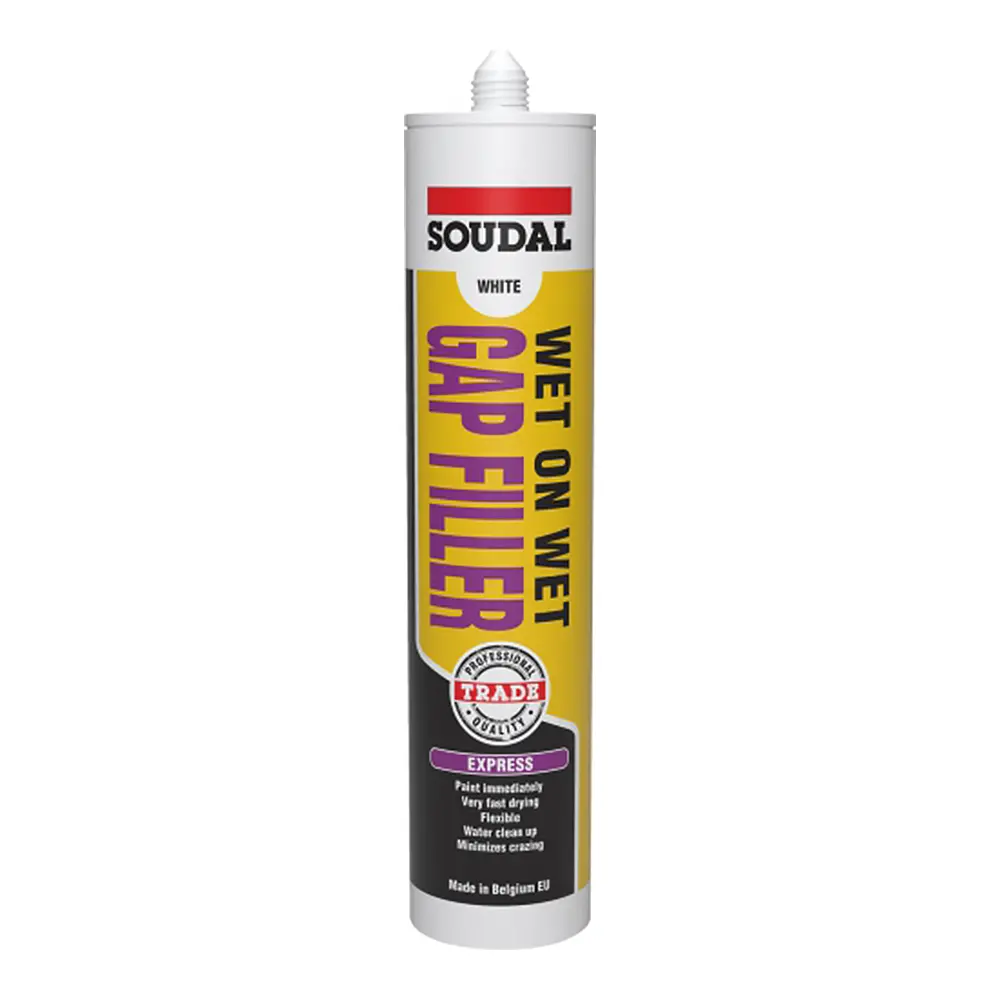 Soudal Wet On Wet 1K Waterproof Gap Filler 300Ml Cartridge White Paintable 1