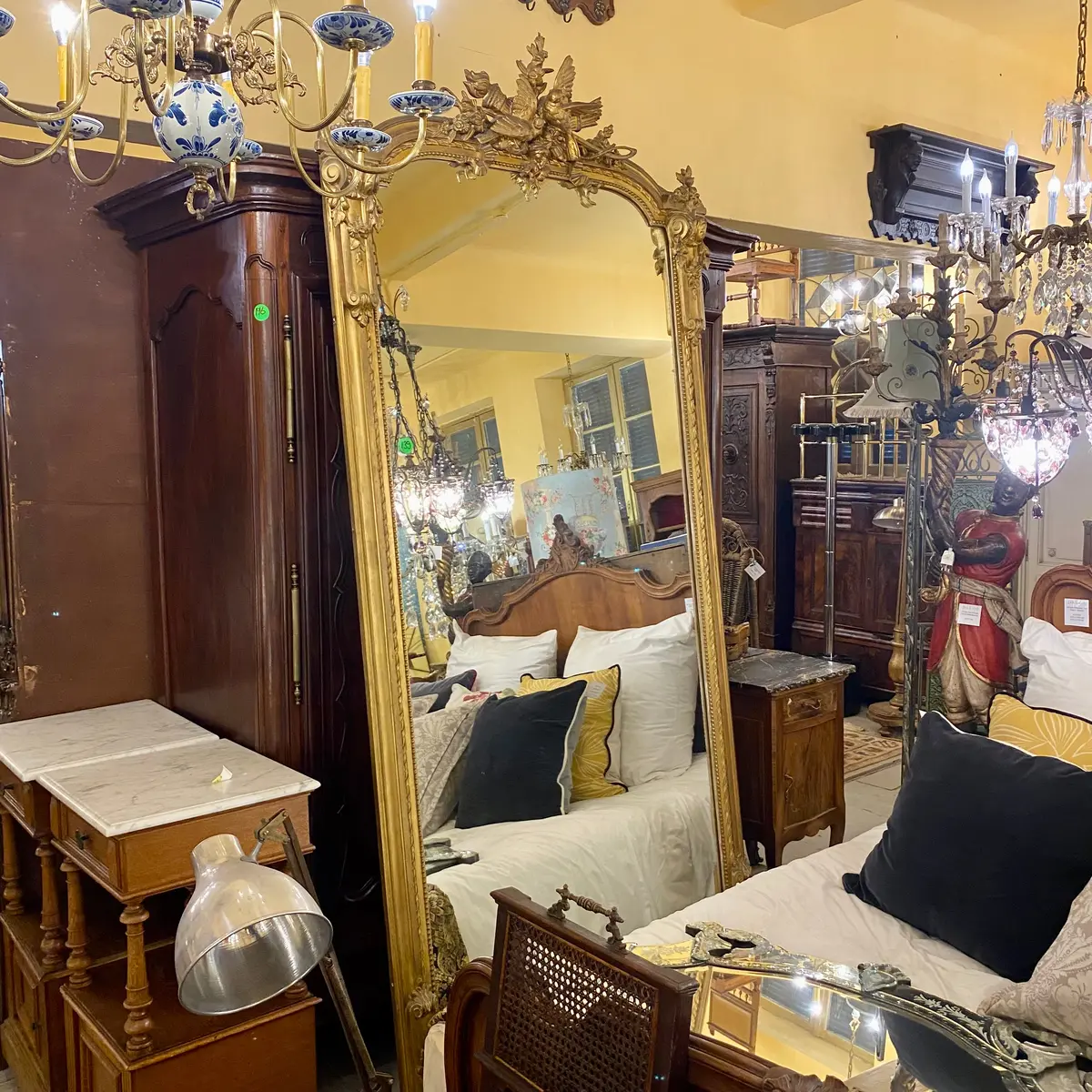 Very Large Antique Gilt Wood Mirror - Sold 1