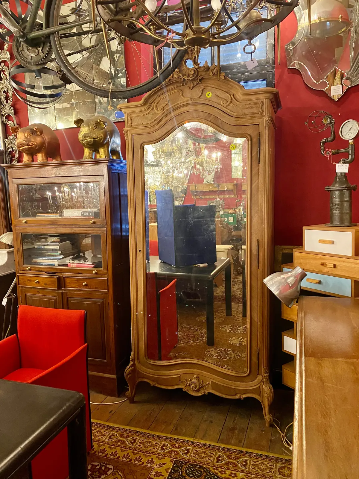Antique Art Nouveau Walnut Armoire - Sold 1