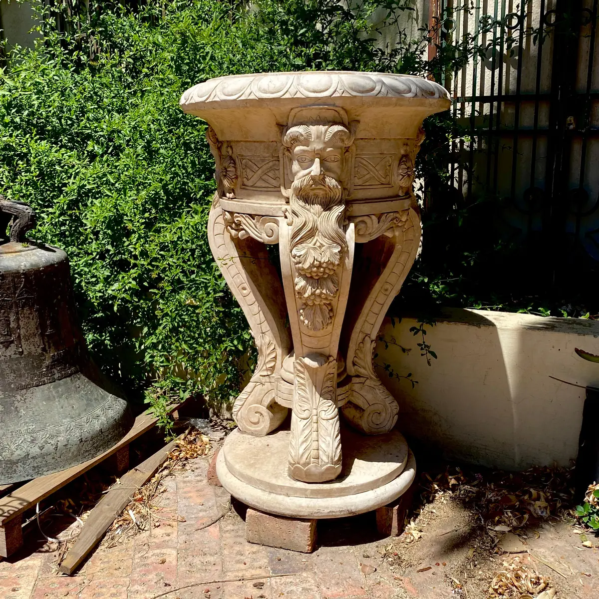 Incredible Pair Of Travertine "Zeus" Urns 2