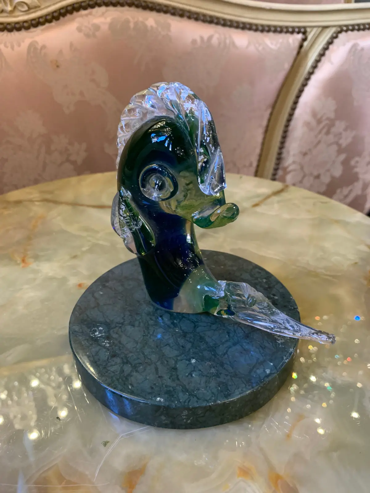 Perched Fish Out Of Water Blue And Green Murano - Sold 1