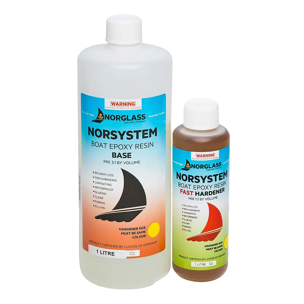 Norglass Norsystem Marine Boat Epoxy Resin Base + Fast Hardener 1L Clear 1