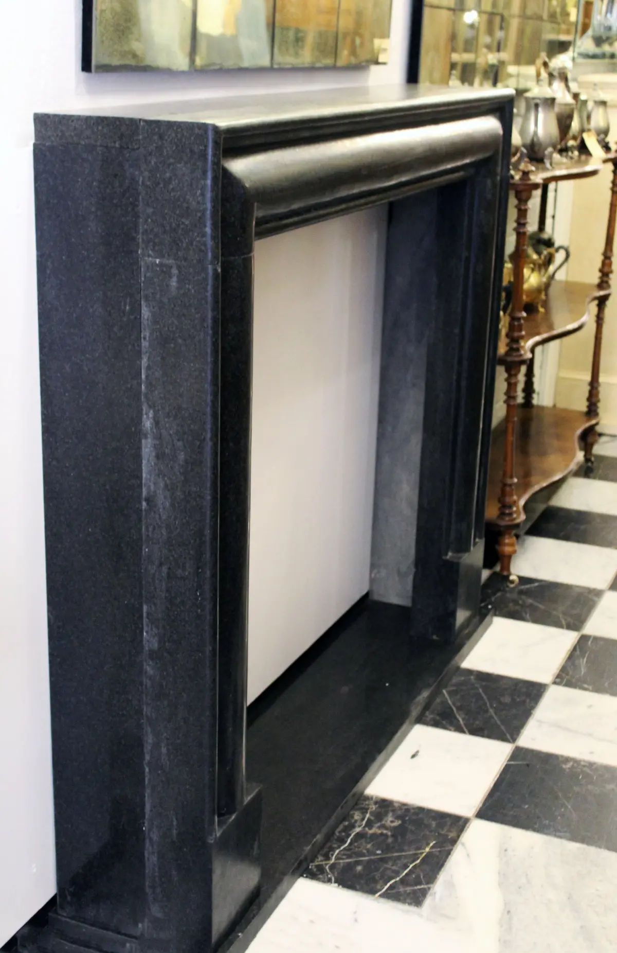 Straight Cut Black Marble Fire Surround - Sold 1