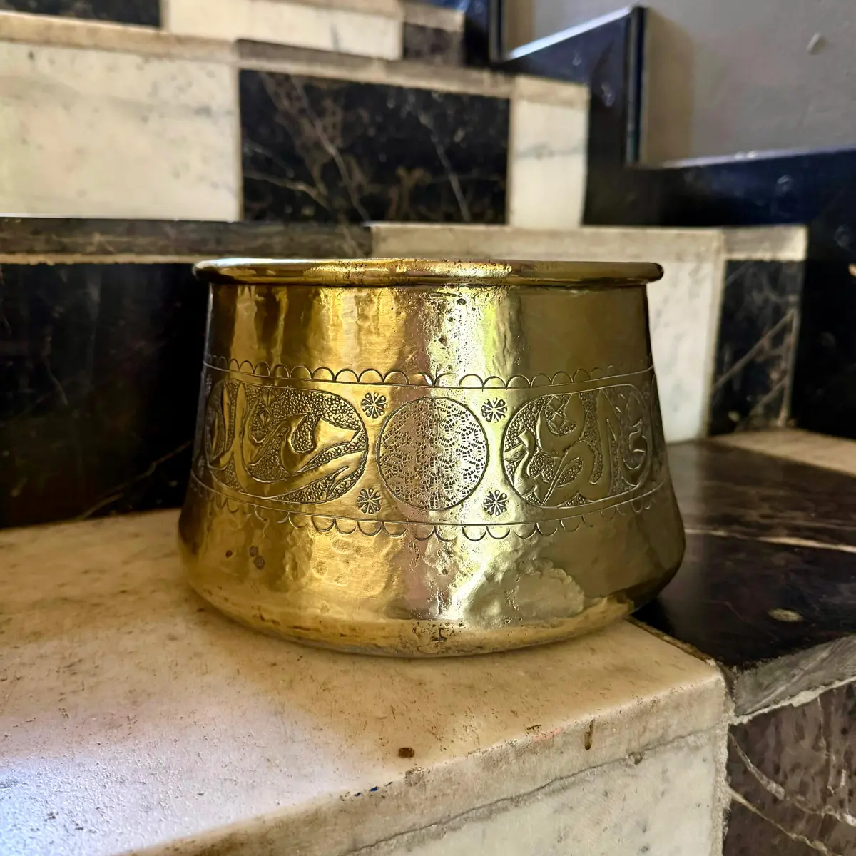 Antique Polished Brass Pot - Sold 2