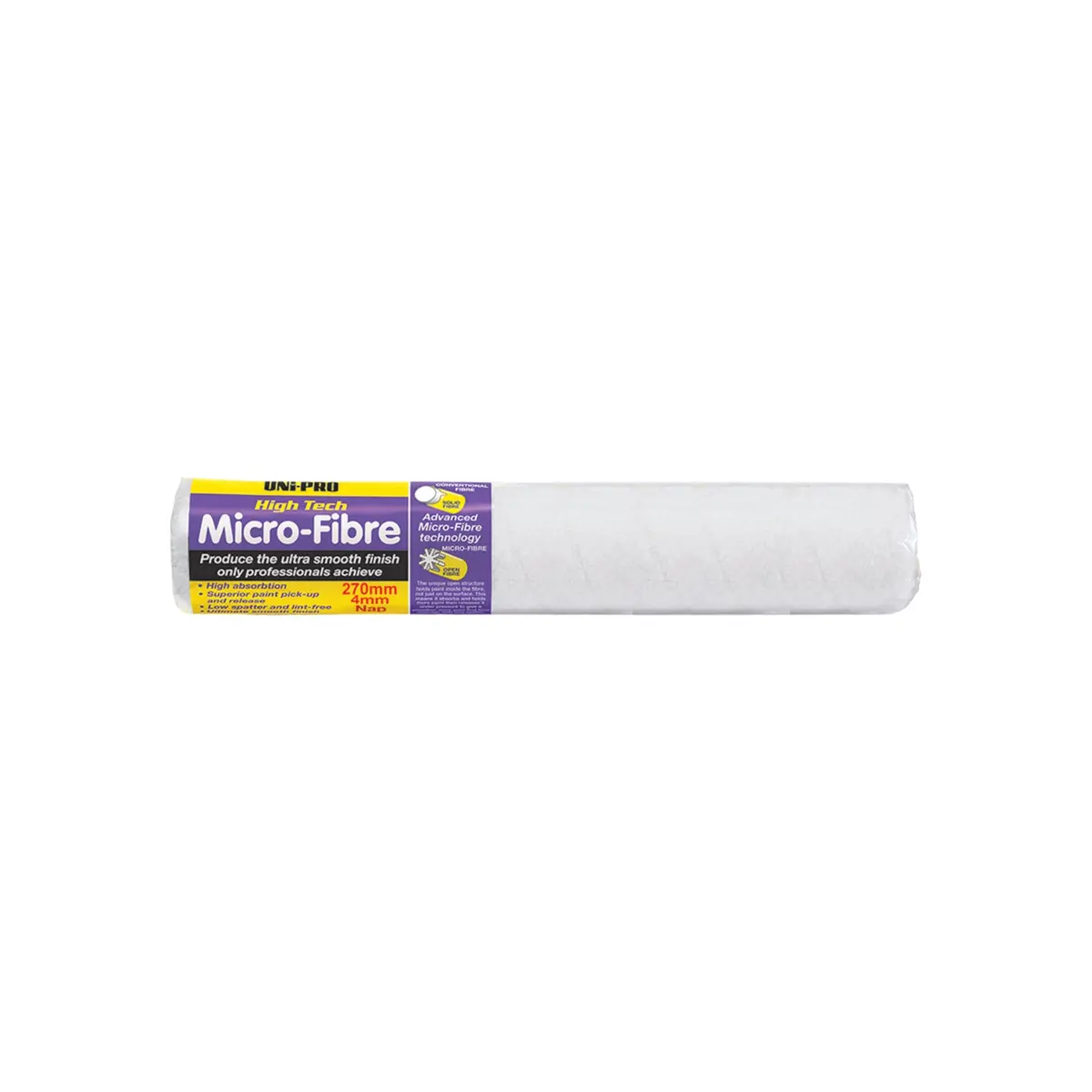 Uni-Pro 270Mm Microfibre Roller Cover 4Mm Nap Smooth Finish 1