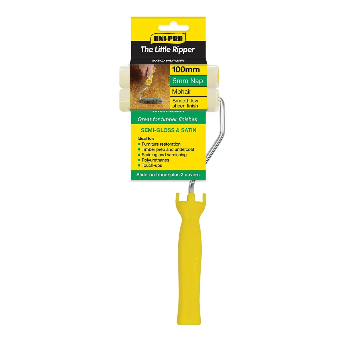 Uni-Pro Little Ripper Mohair Roller Set 100Mm 5Mm Nap Smooth Finish 1
