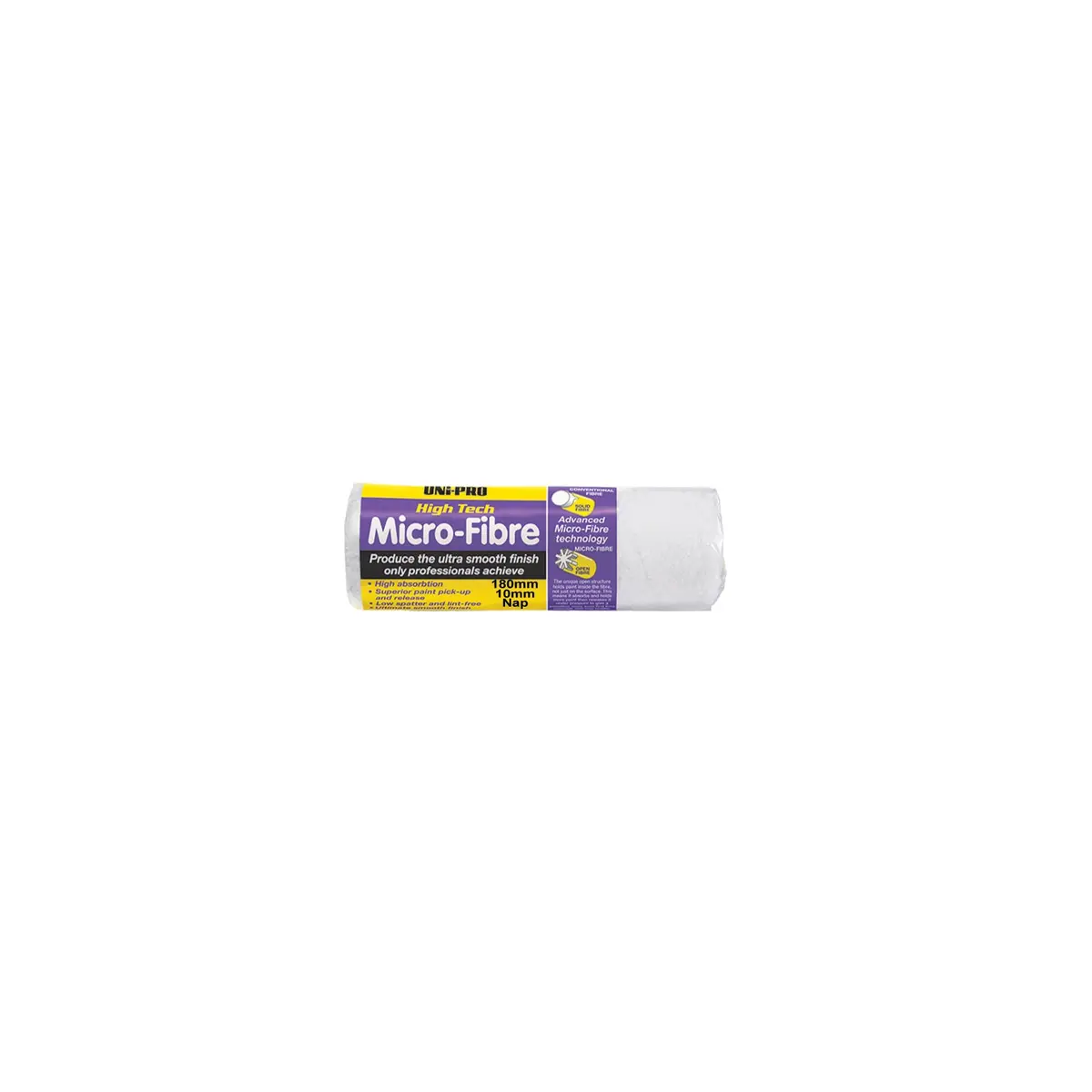 Uni-Pro 180Mm Microfibre Roller Cover 10Mm Nap General Purpose Finish 1