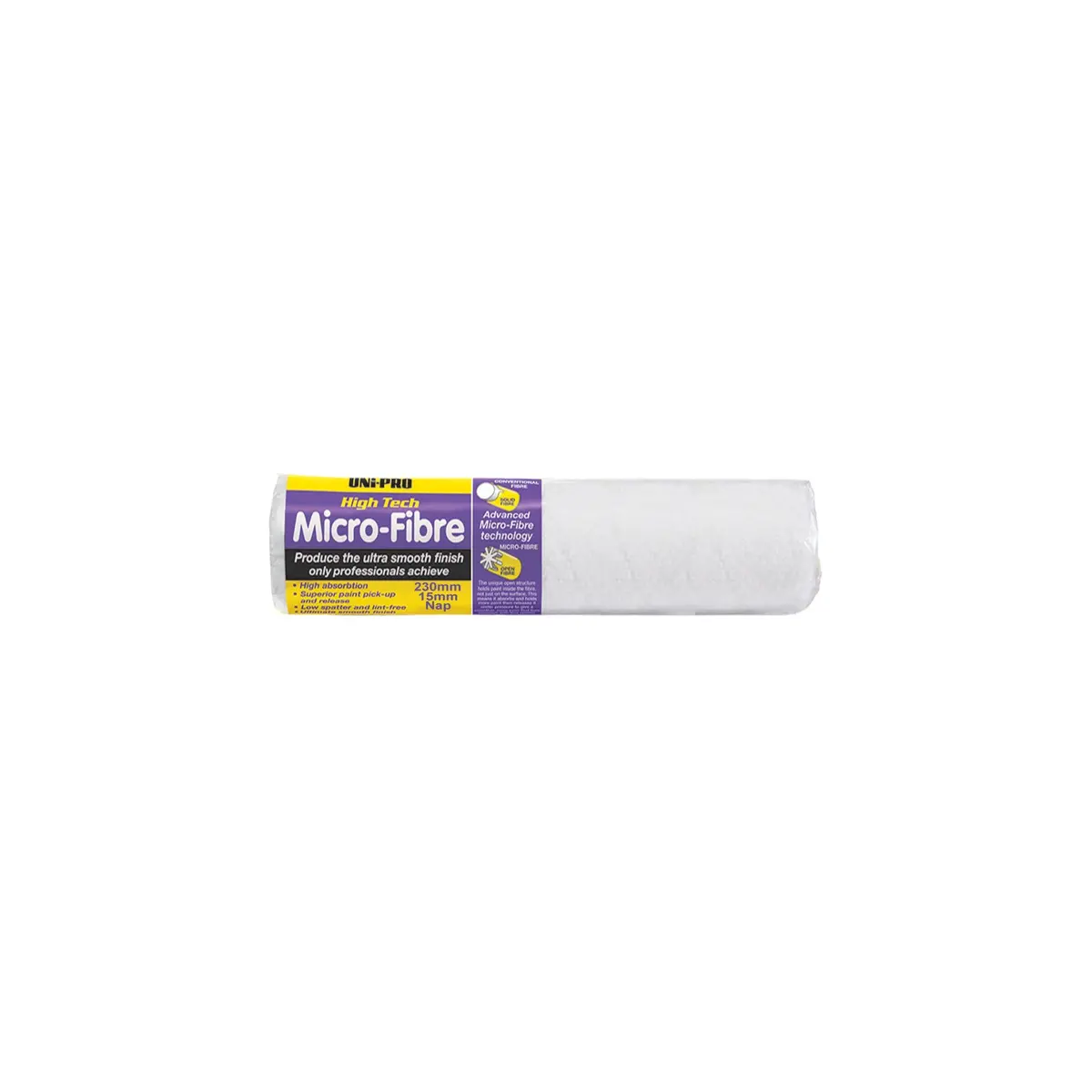 Uni-Pro High Tech Micro-Fibre 230Mm Roller Cover 15Mm Nap Smooth Finish 1