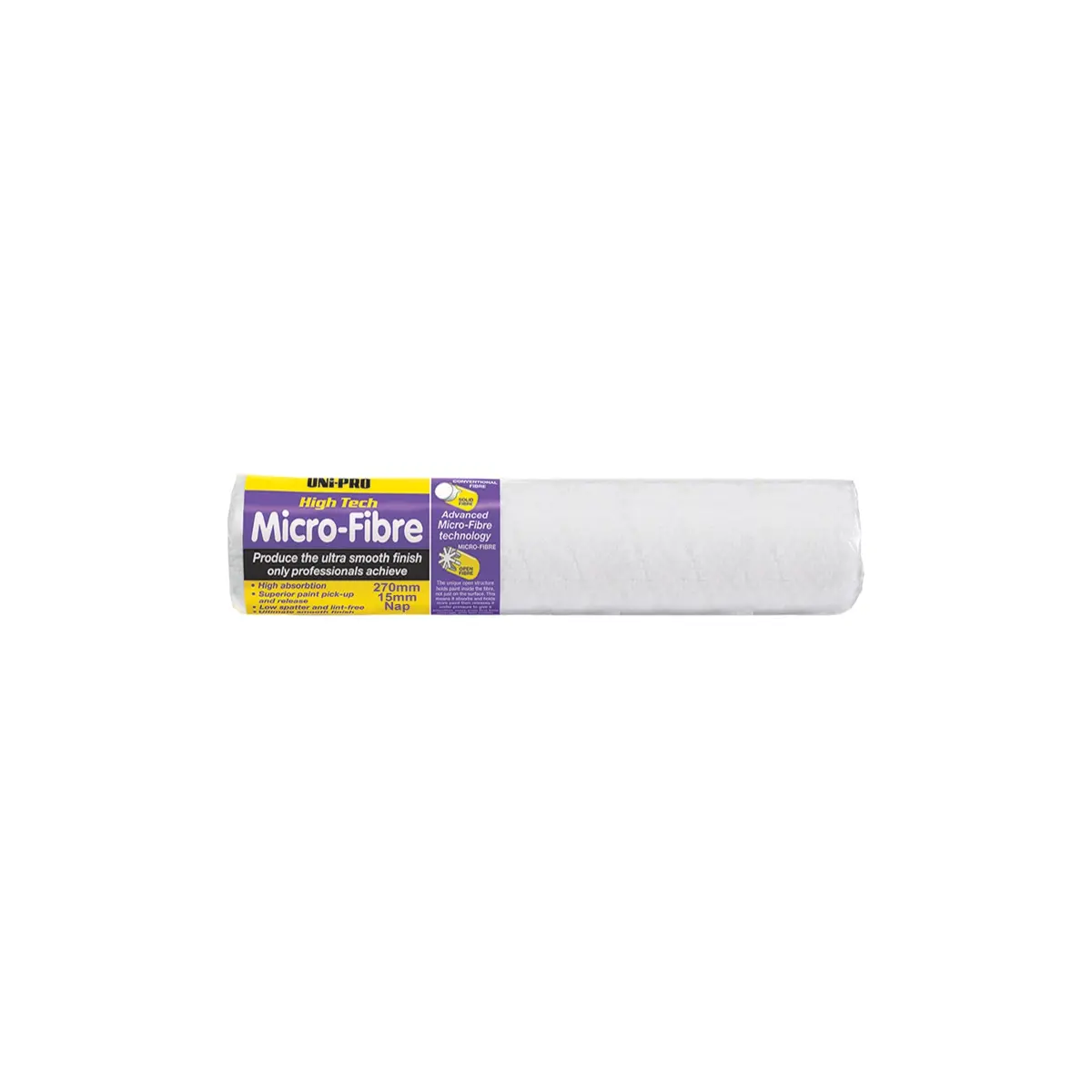 Uni-Pro High Tech Micro-Fibre 270Mm Roller Cover 15Mm Nap Smooth Finish 1