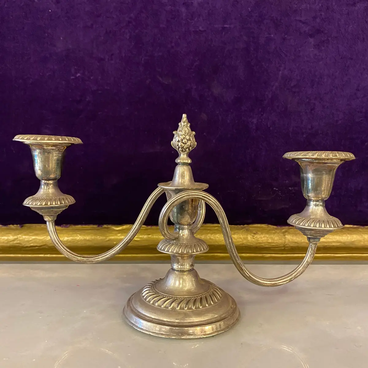 Smaller Antique Silver Plated Candelabra 1
