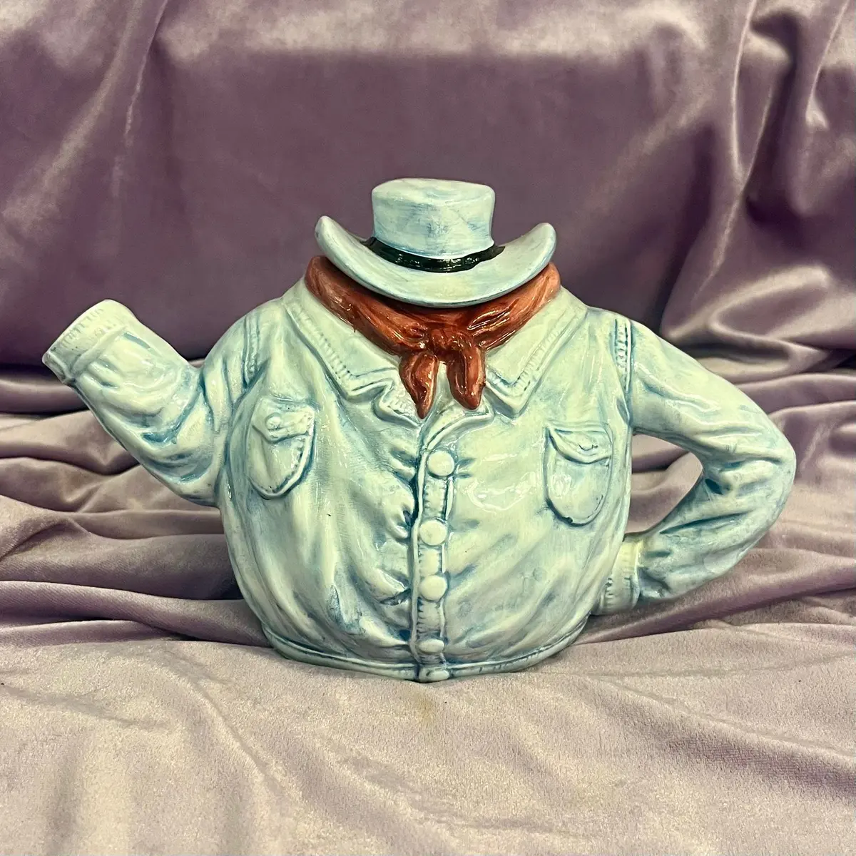 Cowboy Teapot With A Hat And Bandana 1