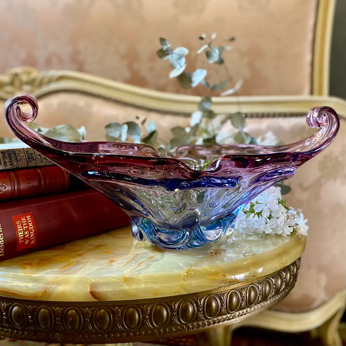Charming Berry And Blue Murano Bowl 1