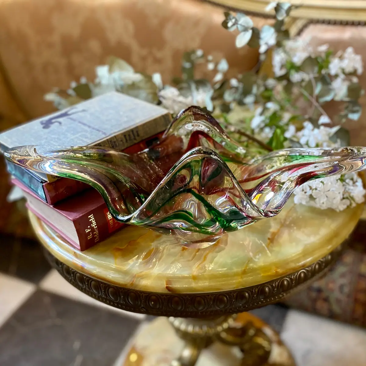 Delightful Vintage Red And Green Murano Bowl - Sold 1