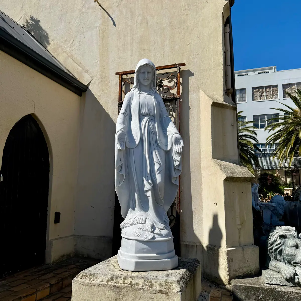 Hand-Carved White Marble Statue Of Mary, 160Cm 1