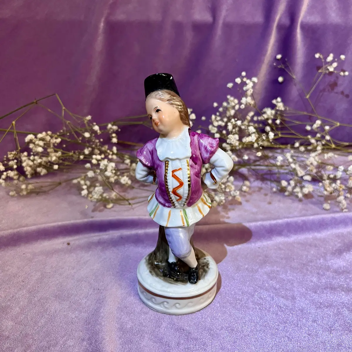 Antique Porcelain Harlequin Boy Figurine 1