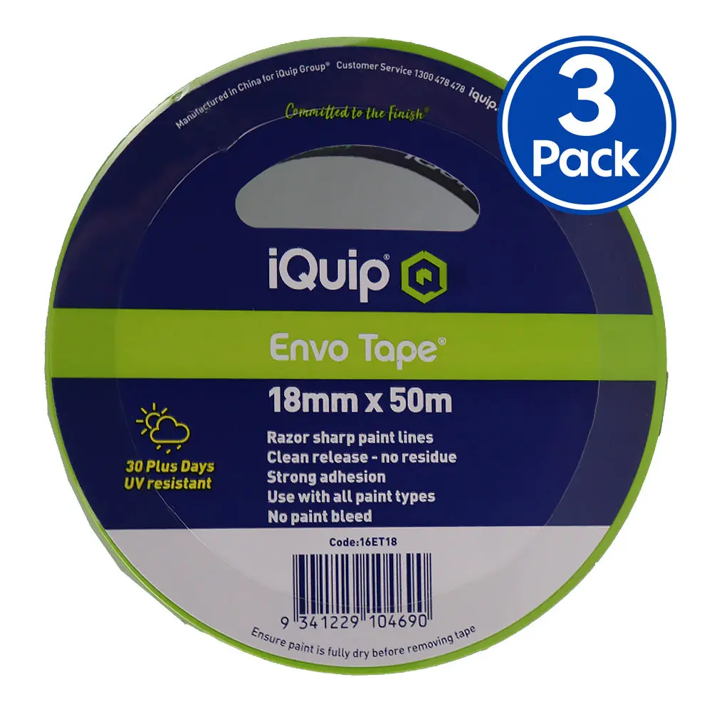 Iquip Envo Tape 18Mm X 50M High Performance Masking Tape Painting X3 1