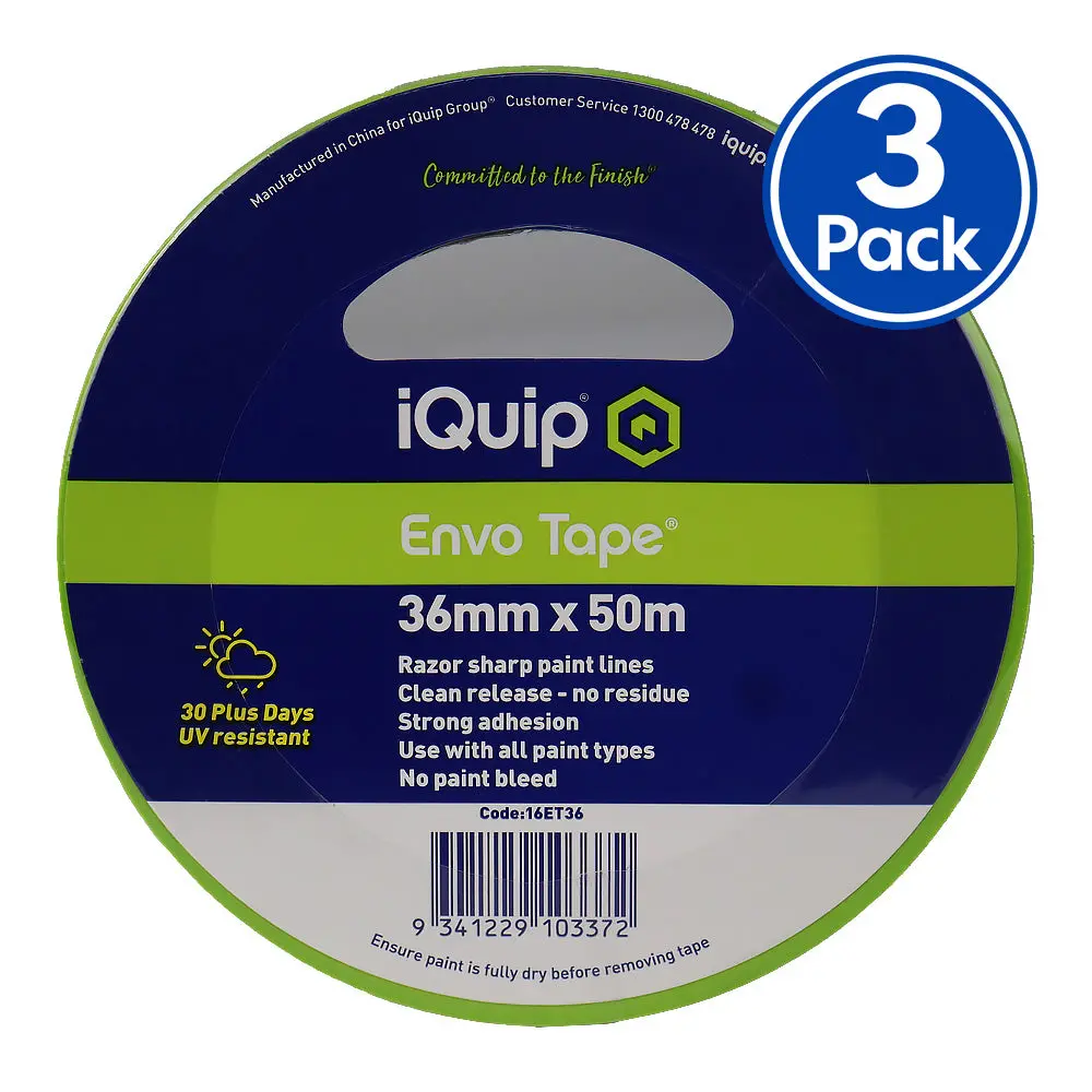 Iquip Envo Tape 36Mm X 50M High Performance Masking Tape Painting X3 1