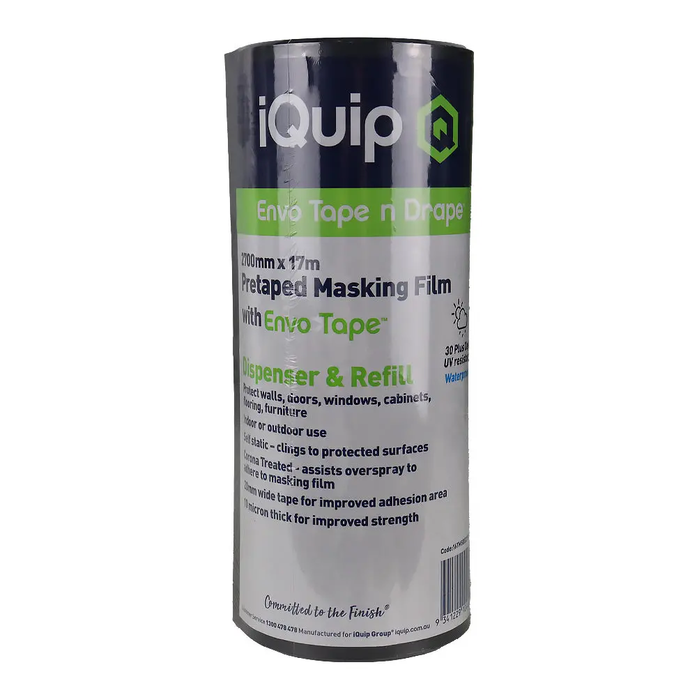 Iquip Envo Pretaped Mask Film & Dispenser 2700Mm X 17M Surface Protection 1