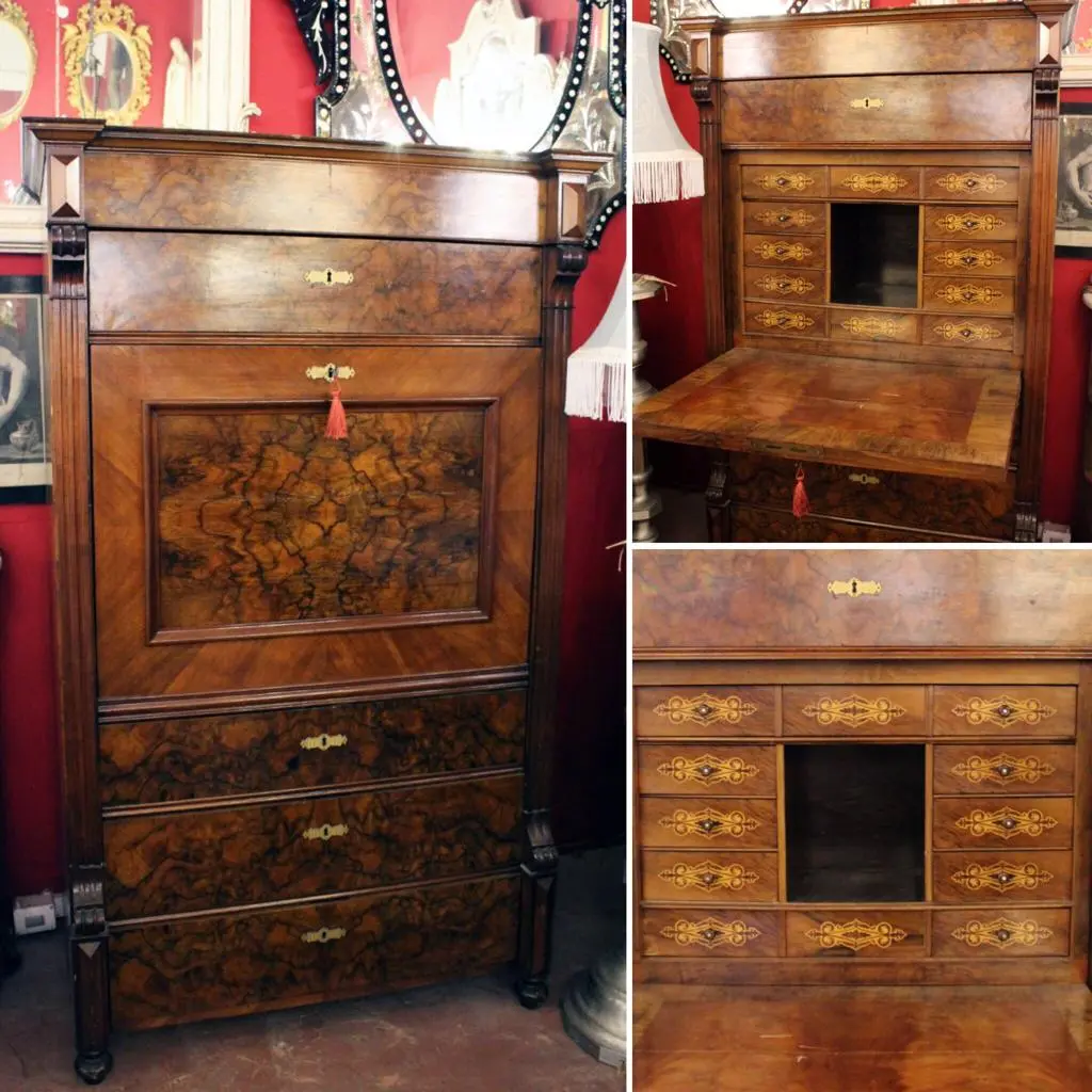 Antique Burr Walnut Secretaire - Sold 1