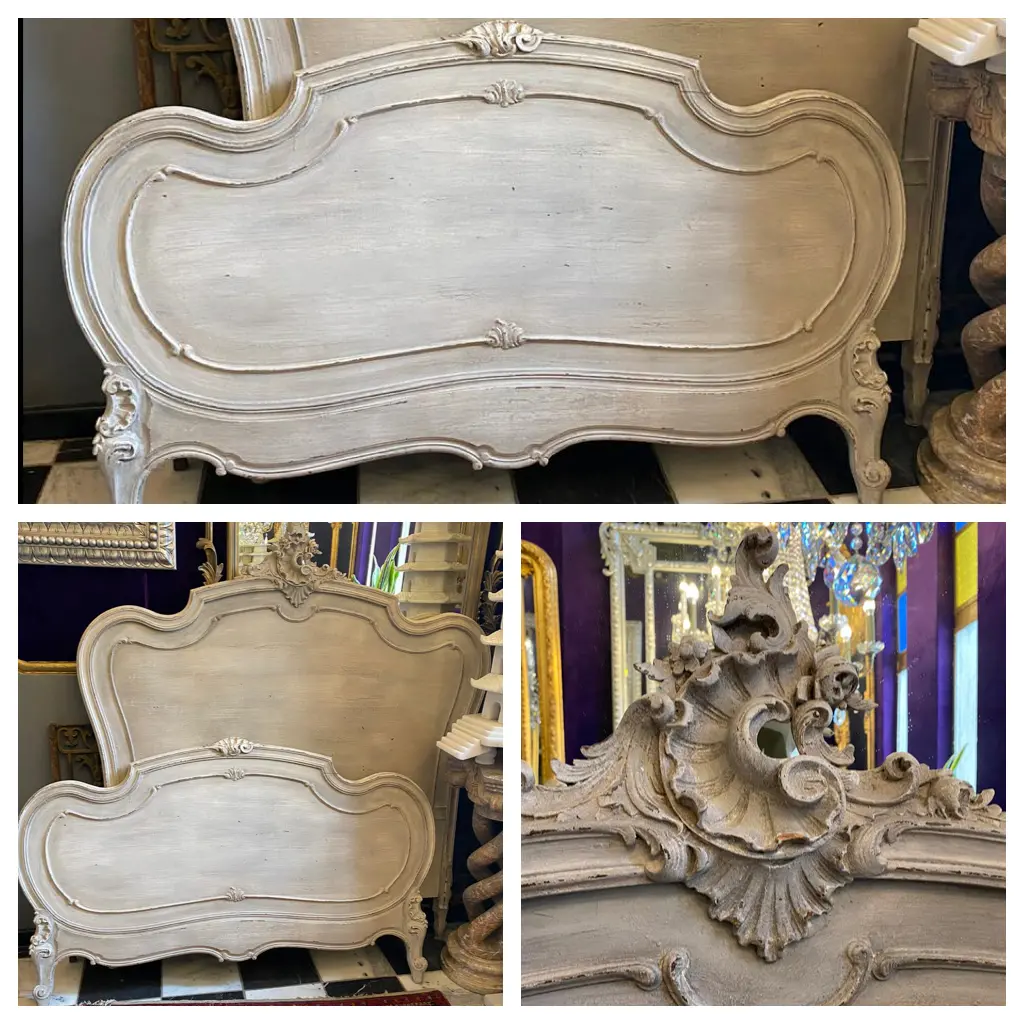 French Style White Washed Bed Set - Queen - Sold 1