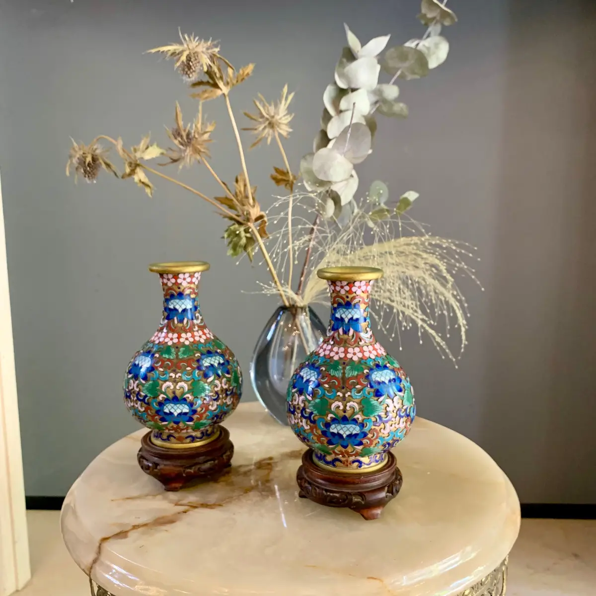 Petite And Sweet Pair Of Vintage Decorative Vases - Sold 1