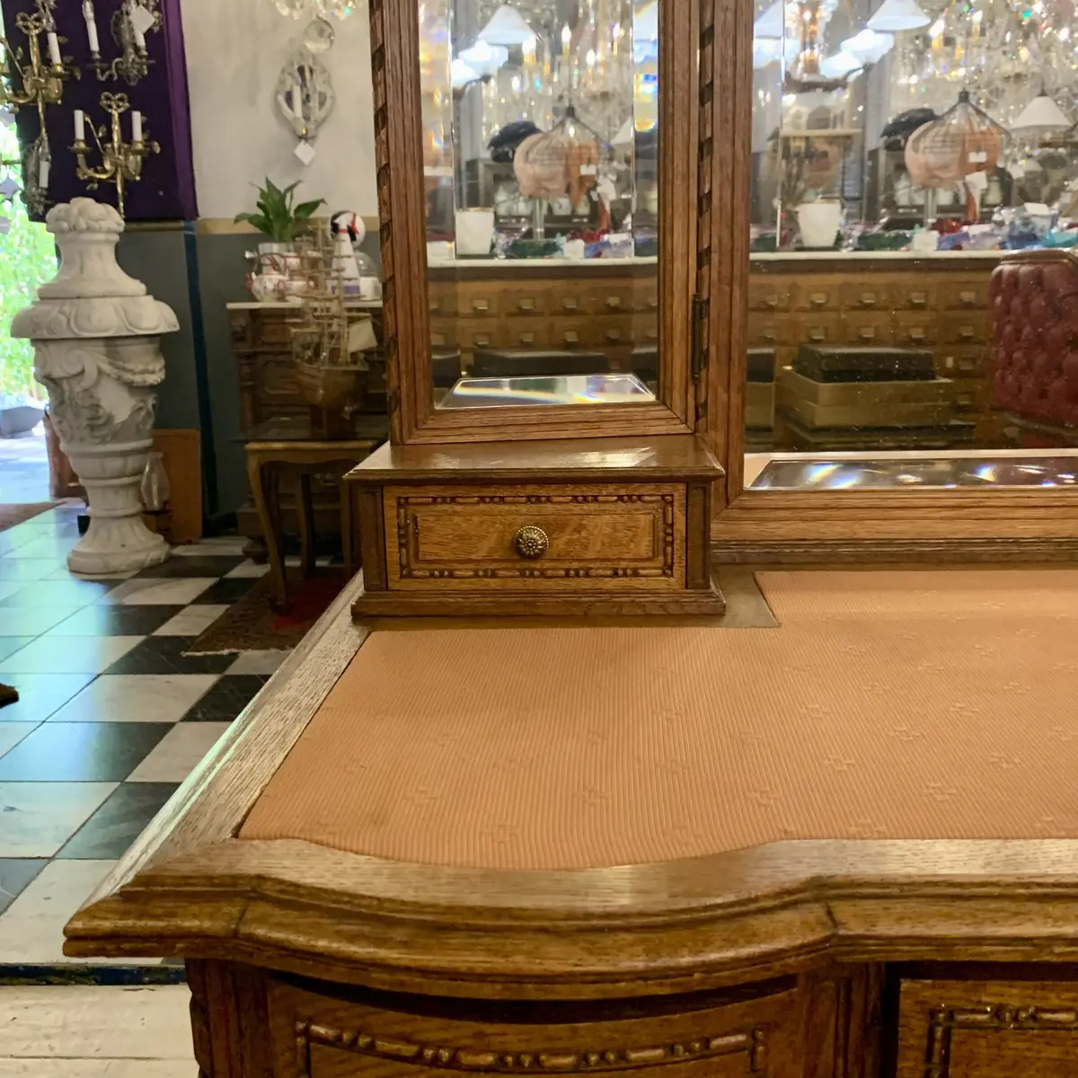 Rare Antique Empire Era Oak Dressing Table - Sold 2