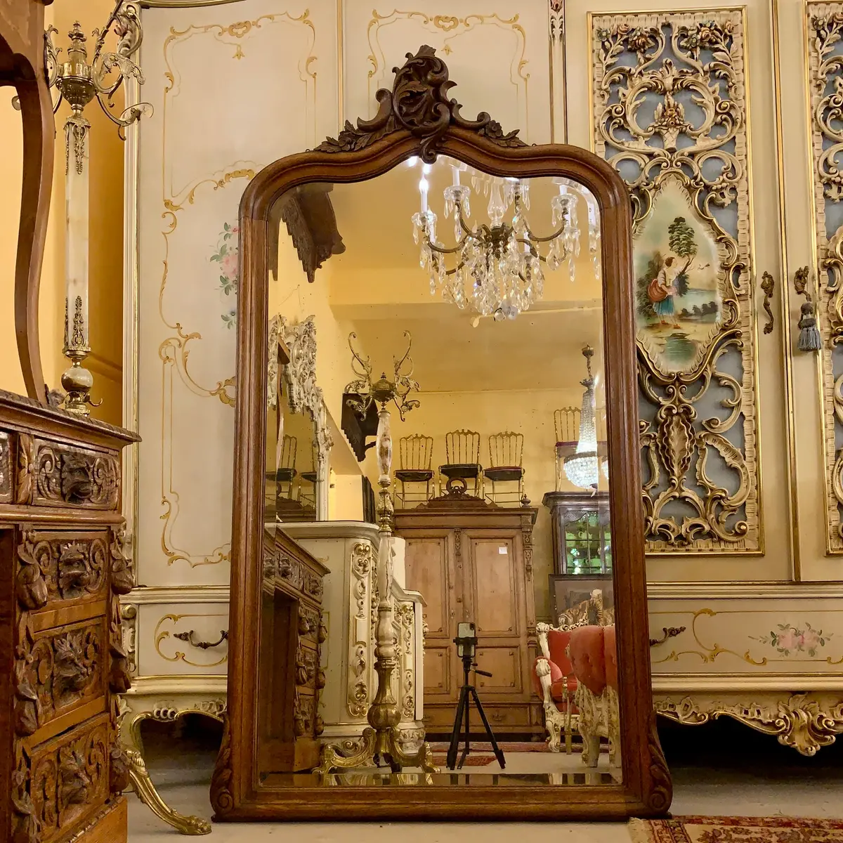 Antique Art Nouveau Oak Mirror - Sold 1