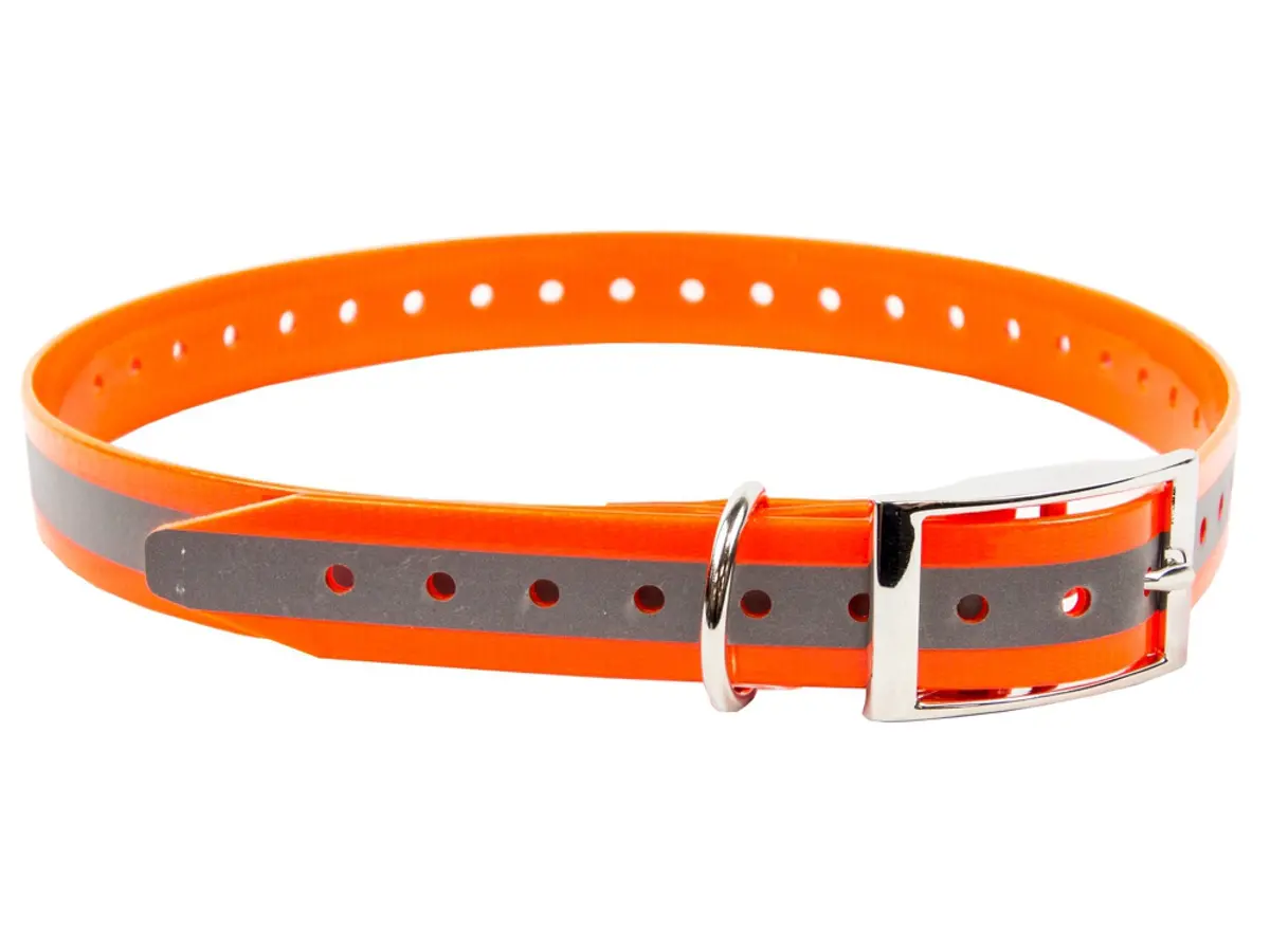 Outdoor Outfitters Dog Collar Hi-Viz Orange With Reflector Strip 1