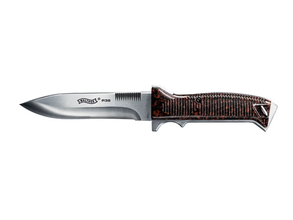 Walther Fixed Knife P38 Stainless 13.5Cm With Leather Sheath 1