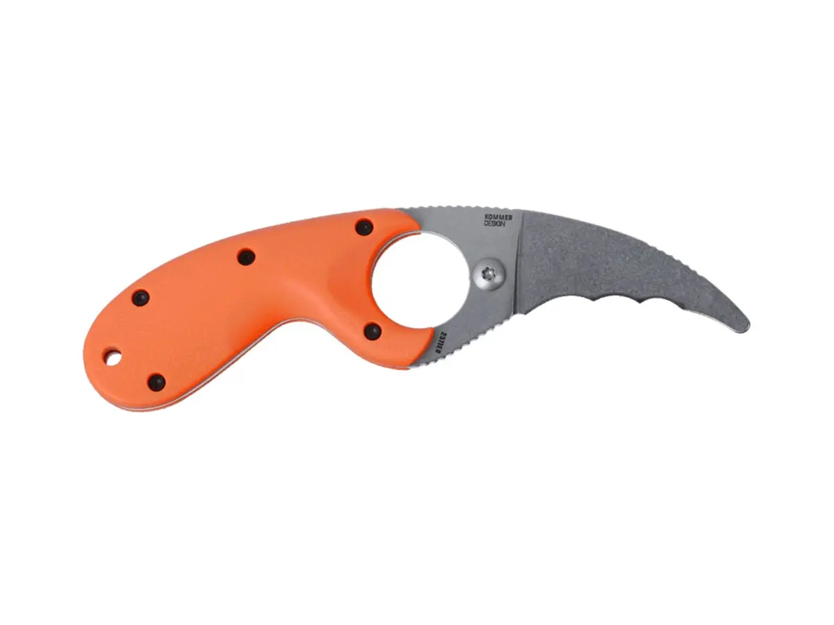 Crkt Kommer Bear Claw Veff Serrated Fixed Knife | Orange 1