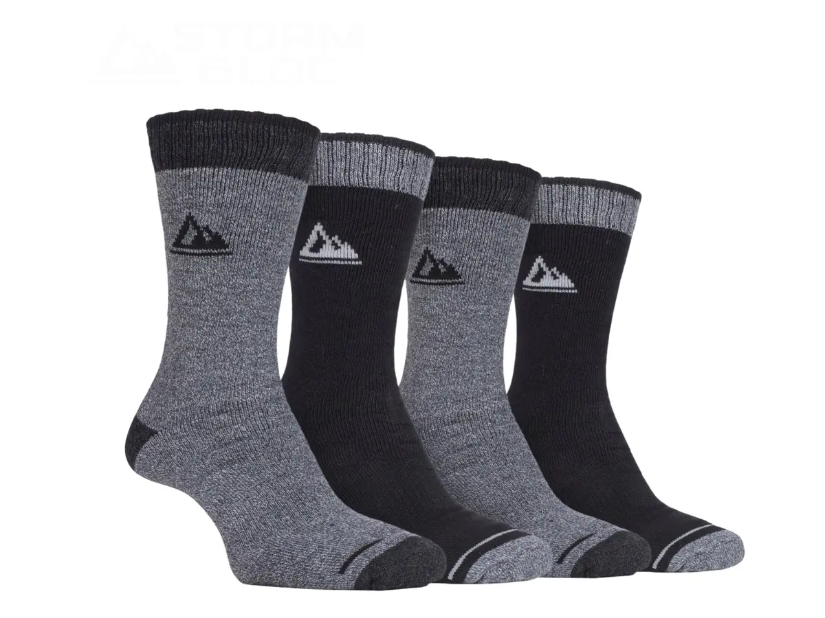 Storm Bloc Mens Perform Boot Socks 6-11 | Grey Black 4 Pack 1