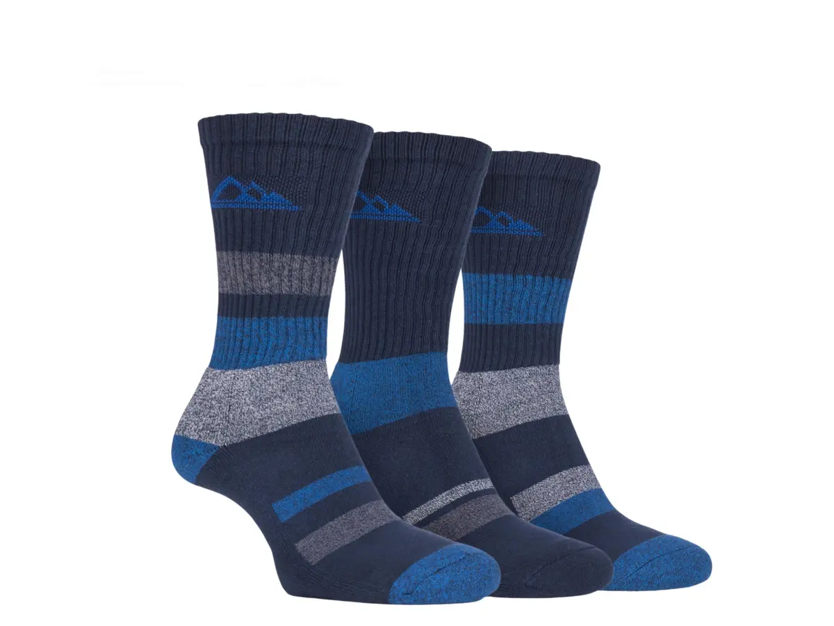 Storm Bloc Mens Stripped Everyday Socks 6-11 | Blue 3 Pack 1