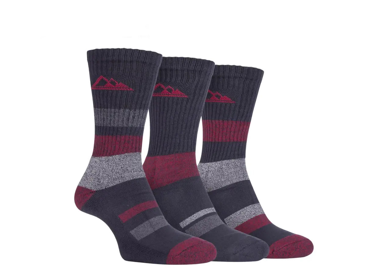 Storm Bloc Mens Striped Everyday Socks 6-11 | Red 3 Pack 1