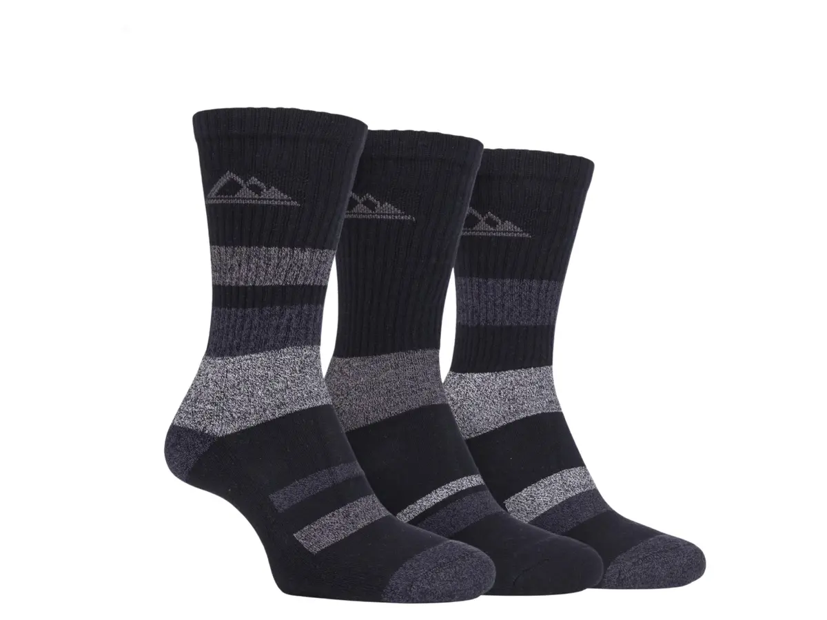 Storm Bloc Mens Stripped Everyday Socks 6-11 | Grey 3 Pack 1