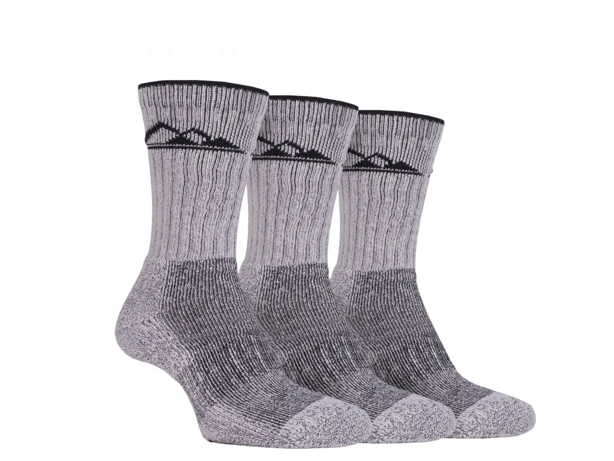 Storm Bloc Mens Luxury Heavy Cushion Boot Socks 6-11 | Grey 3 Pack 1