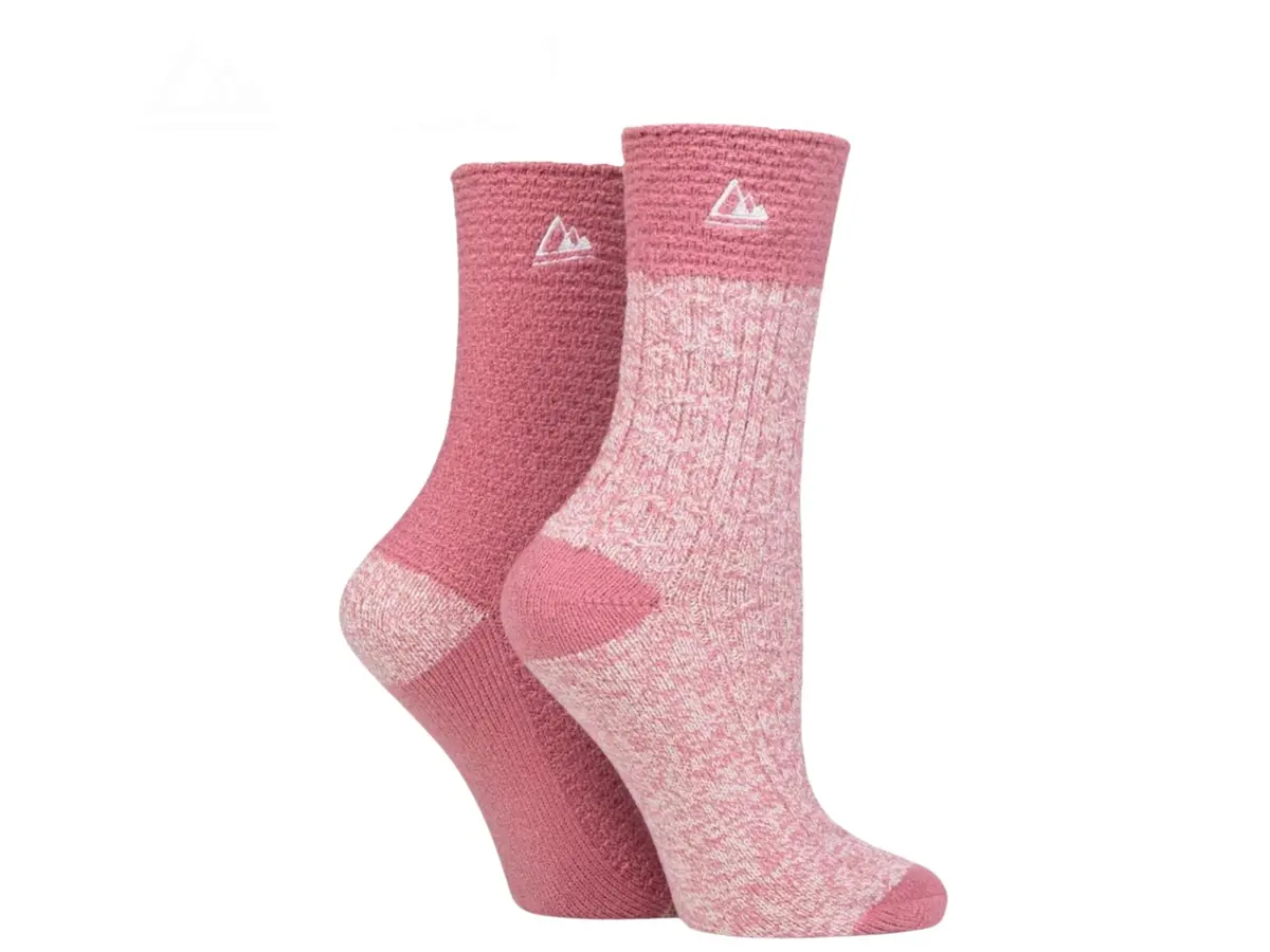 Storm Bloc Womens Super Soft Crew Socks 4-8 | Pink 2 Pack 1